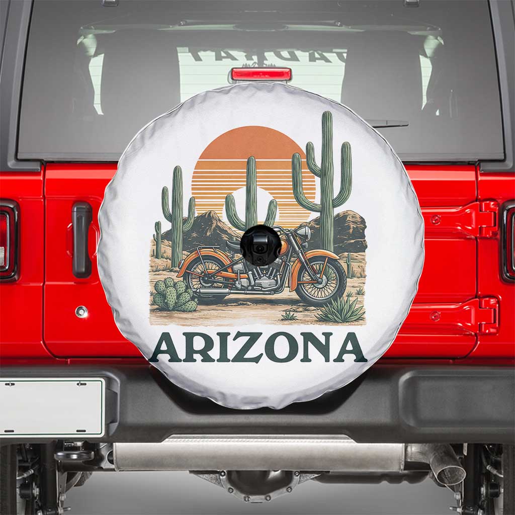 Arizona Motorcycle Spare Tire Cover Vintage Desert Highway Rider Gift