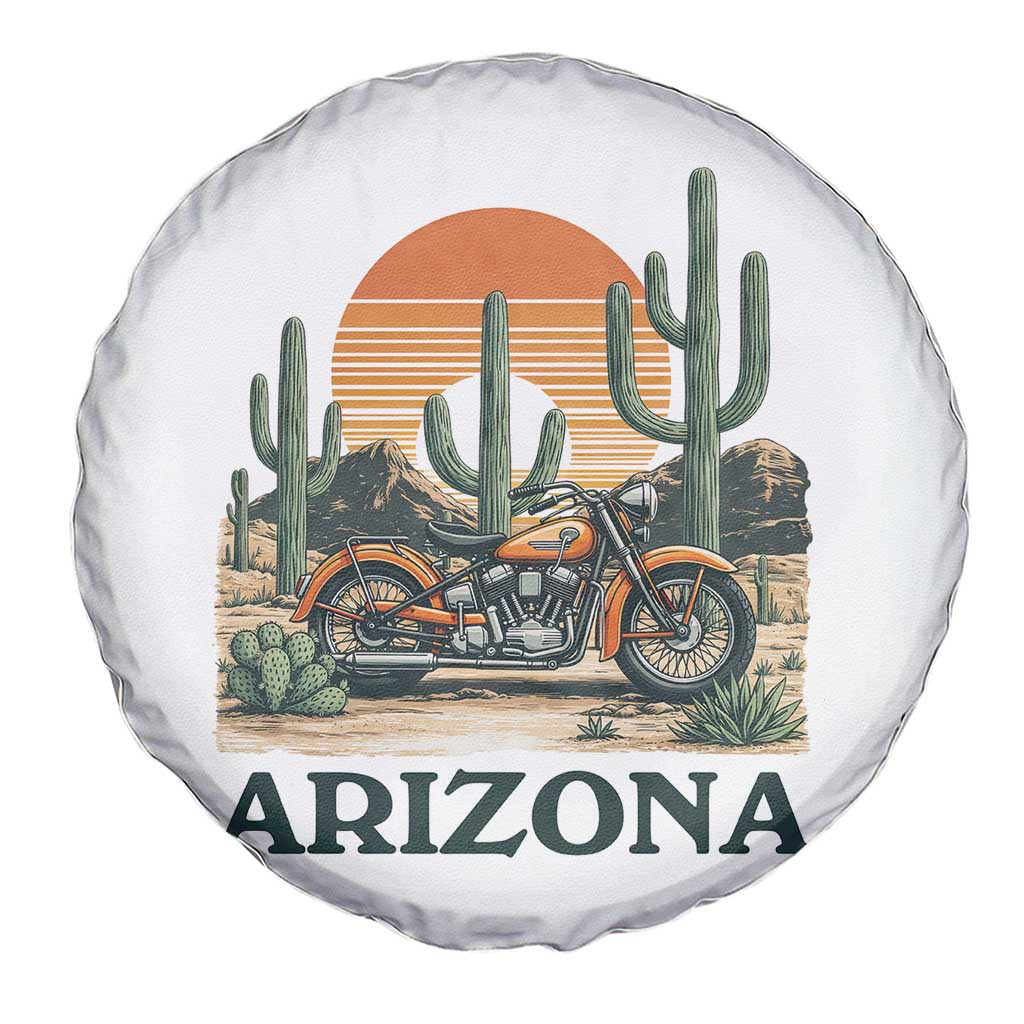 Arizona Motorcycle Spare Tire Cover Vintage Desert Highway Rider Gift