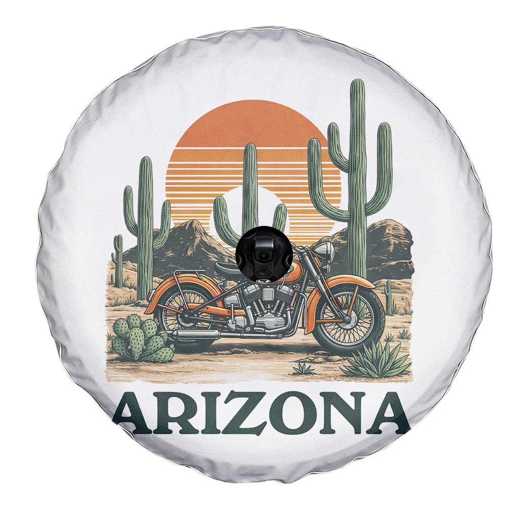 Arizona Motorcycle Spare Tire Cover Vintage Desert Highway Rider Gift