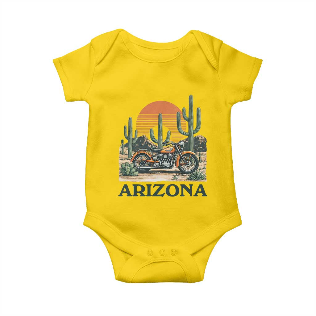 Arizona Motorcycle Baby Onesie Vintage Desert Highway Rider Gift