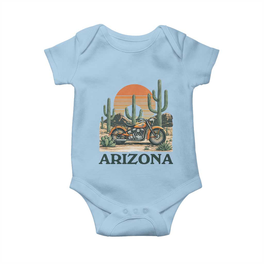 Arizona Motorcycle Baby Onesie Vintage Desert Highway Rider Gift