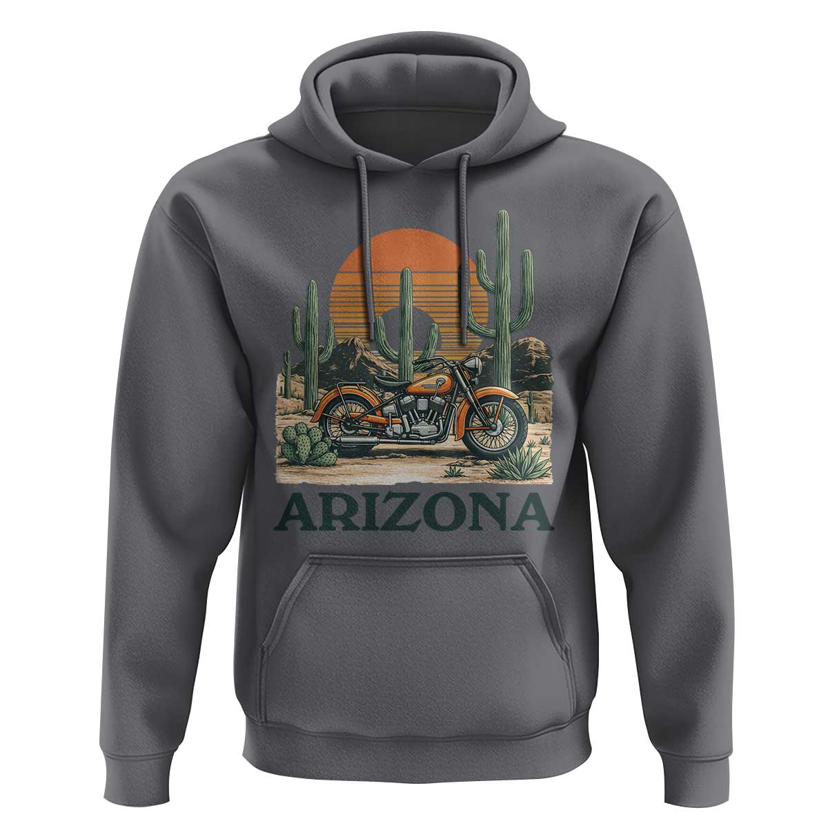 Arizona Motorcycle Hoodie Vintage Desert Highway Rider Gift