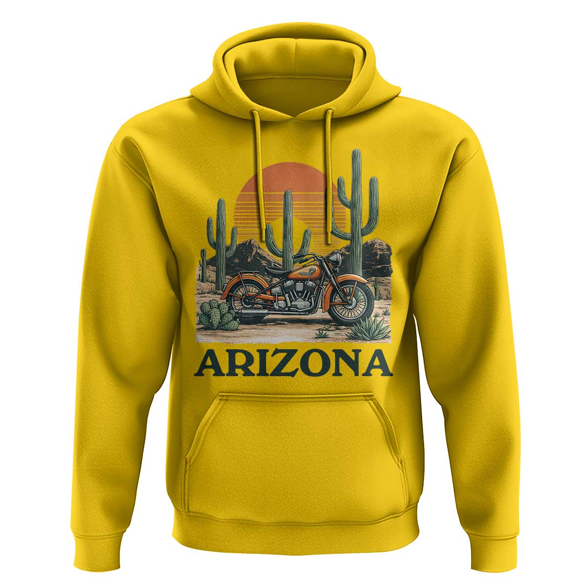 Arizona Motorcycle Hoodie Vintage Desert Highway Rider Gift