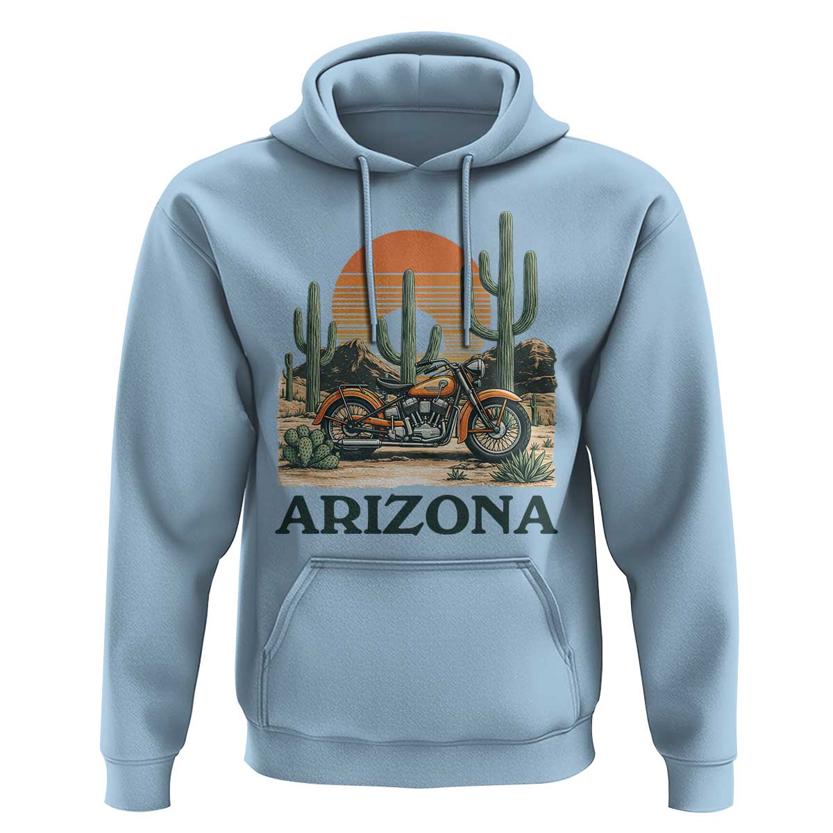 Arizona Motorcycle Hoodie Vintage Desert Highway Rider Gift
