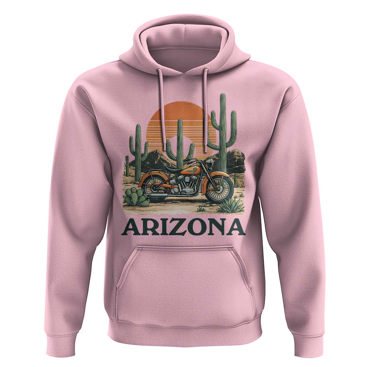 Arizona Motorcycle Hoodie Vintage Desert Highway Rider Gift