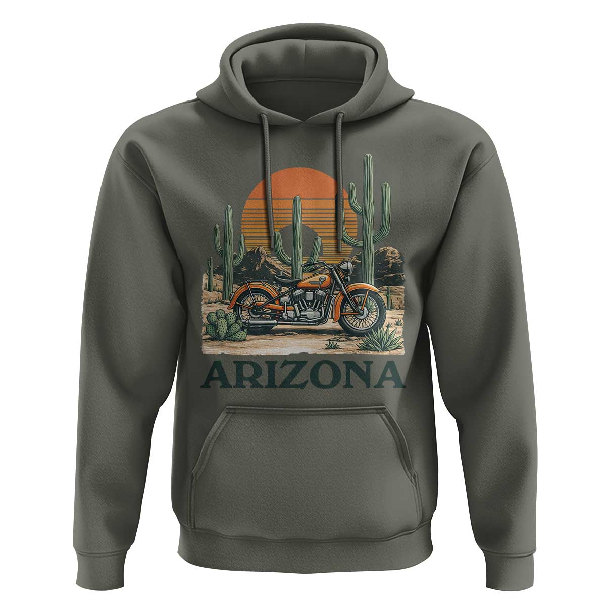 Arizona Motorcycle Hoodie Vintage Desert Highway Rider Gift