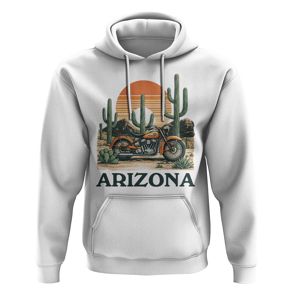 Arizona Motorcycle Hoodie Vintage Desert Highway Rider Gift