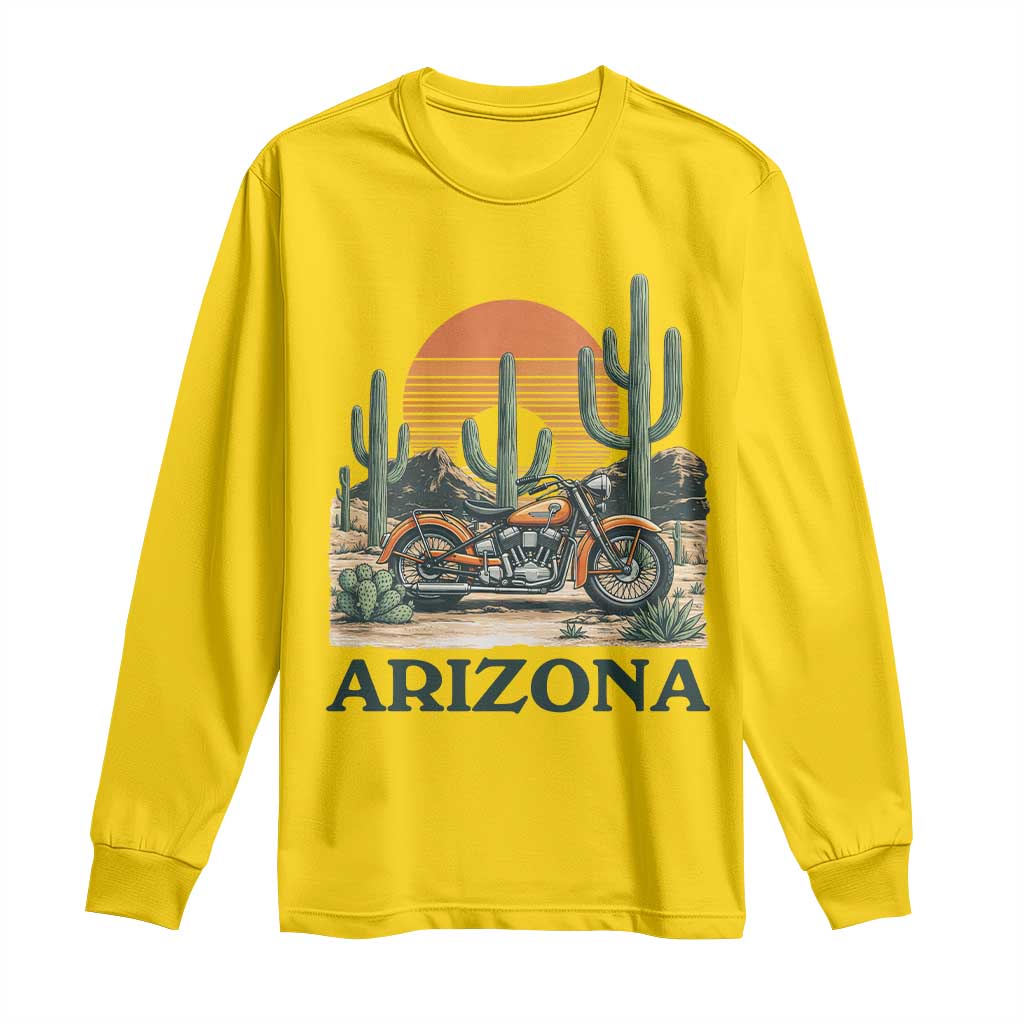 Arizona Motorcycle Long Sleeve Shirt Vintage Desert Highway Rider Gift