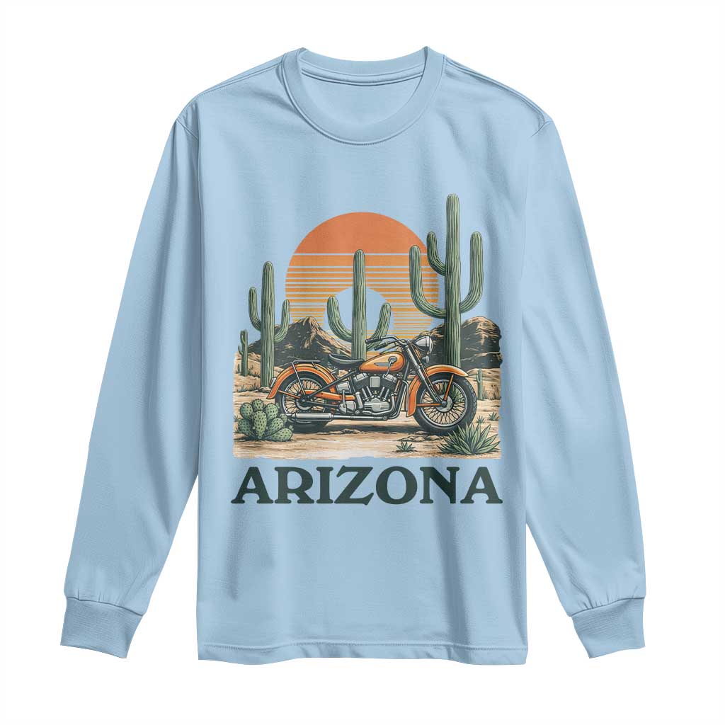 Arizona Motorcycle Long Sleeve Shirt Vintage Desert Highway Rider Gift