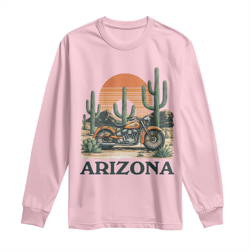 Arizona Motorcycle Long Sleeve Shirt Vintage Desert Highway Rider Gift