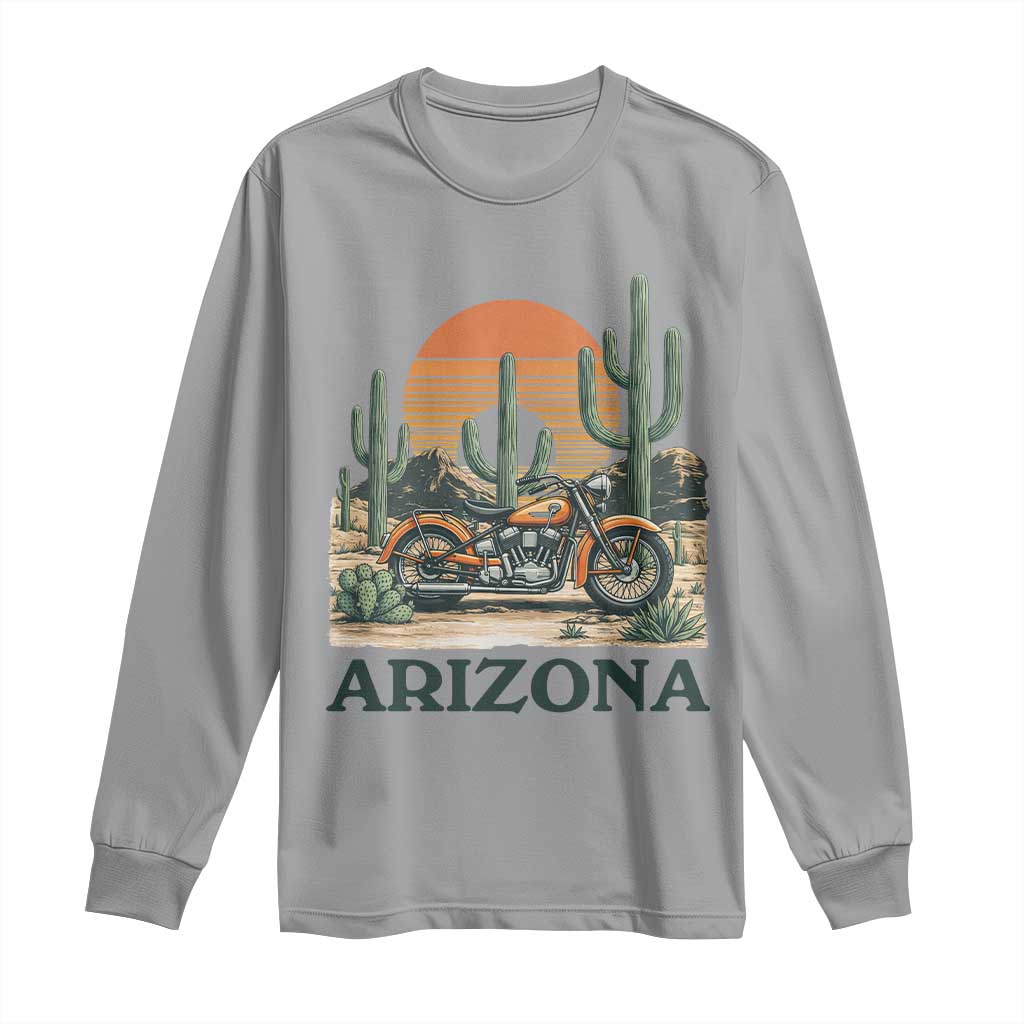 Arizona Motorcycle Long Sleeve Shirt Vintage Desert Highway Rider Gift