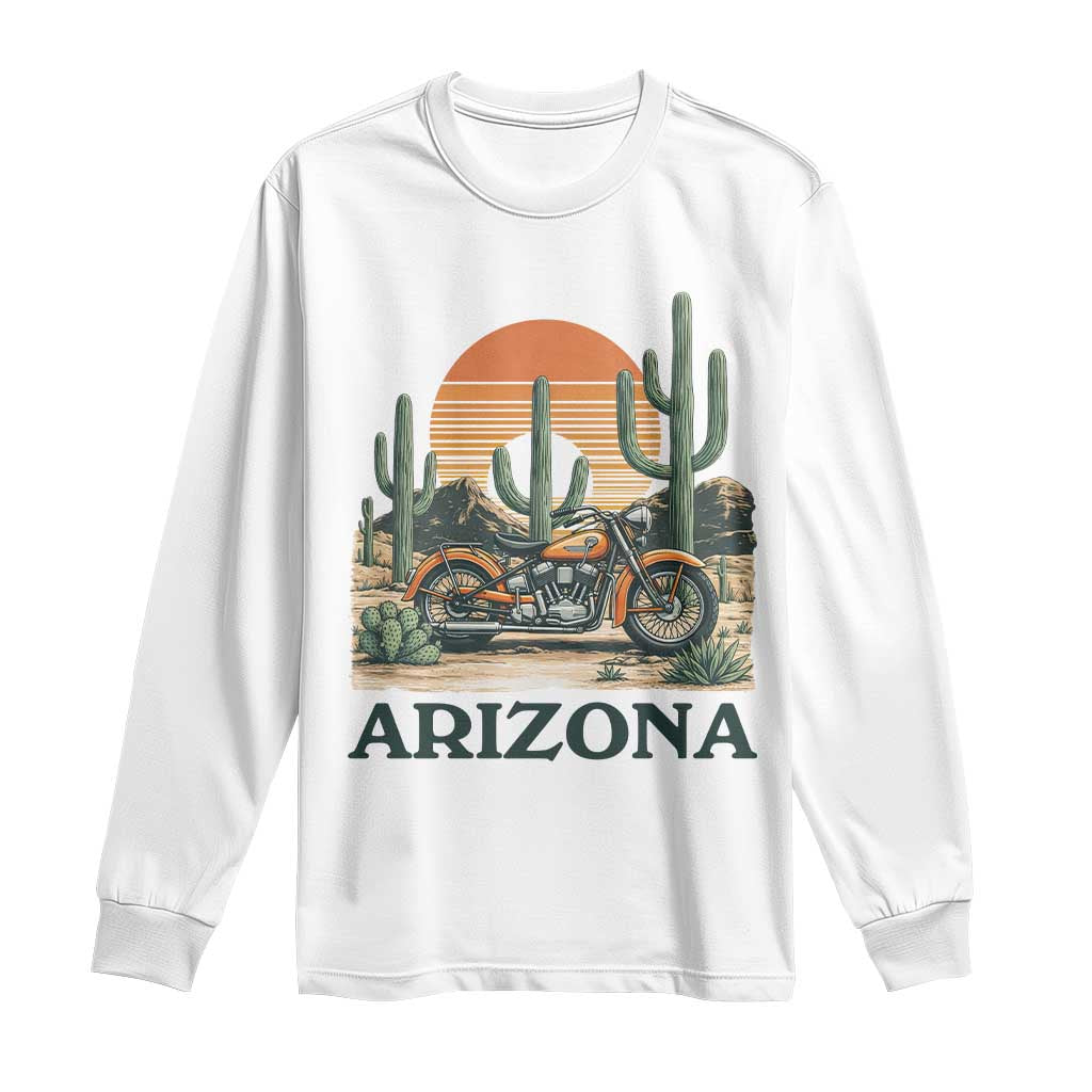 Arizona Motorcycle Long Sleeve Shirt Vintage Desert Highway Rider Gift