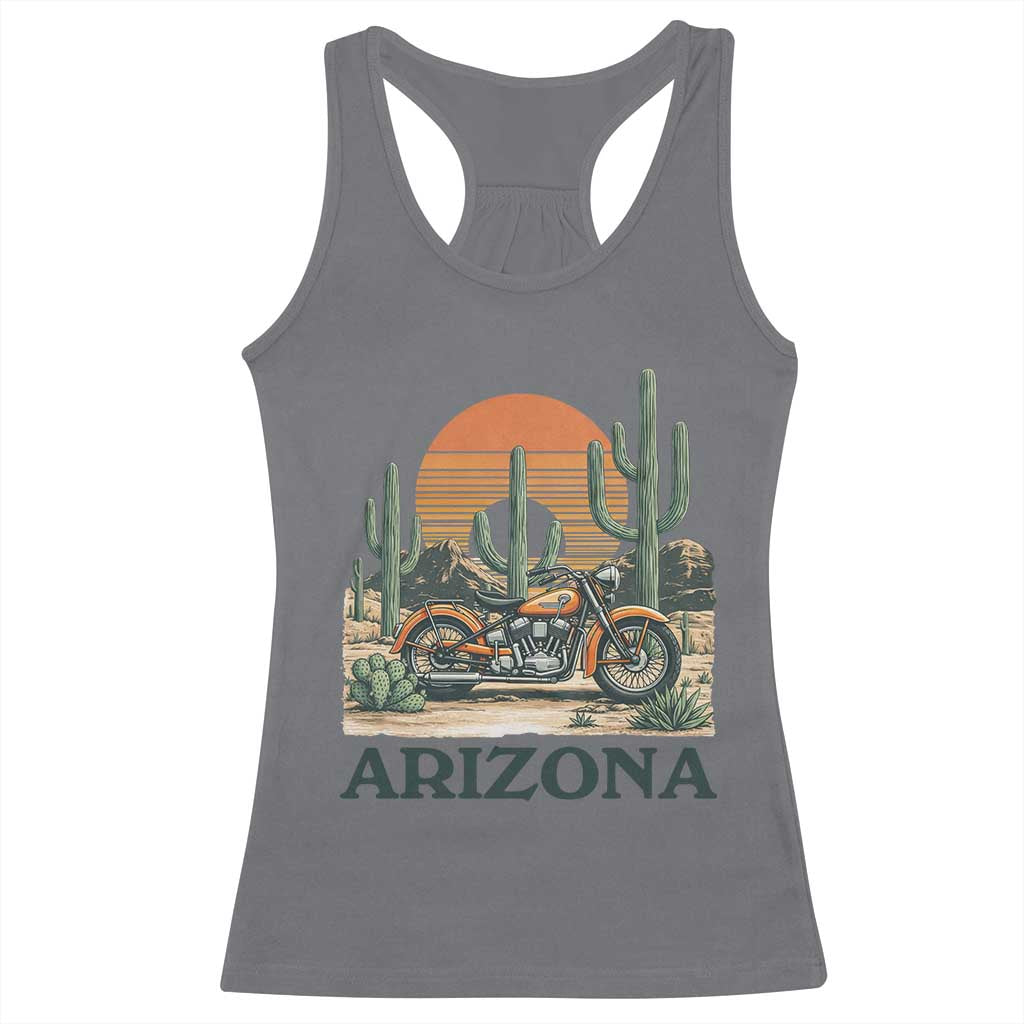 Arizona Motorcycle Racerback Tank Top Vintage Desert Highway Rider Gift