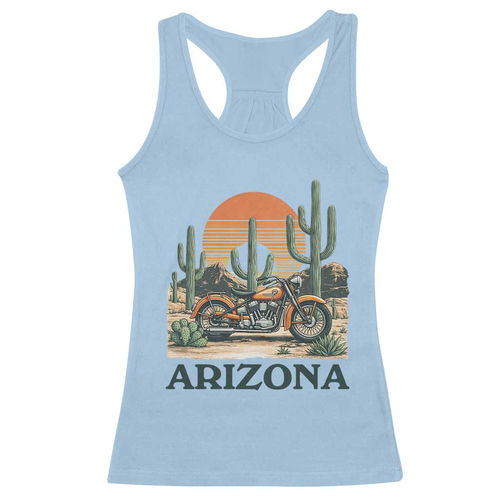 Arizona Motorcycle Racerback Tank Top Vintage Desert Highway Rider Gift