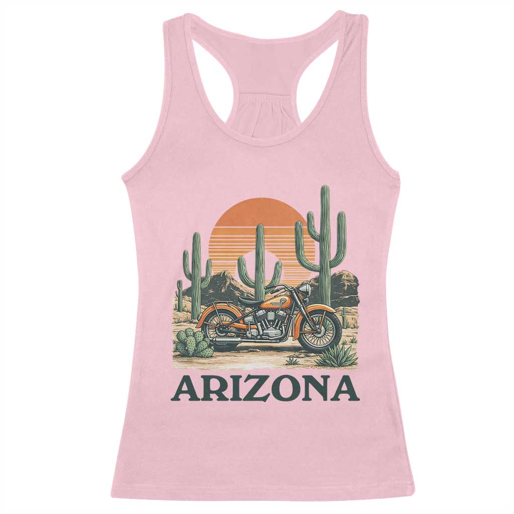 Arizona Motorcycle Racerback Tank Top Vintage Desert Highway Rider Gift