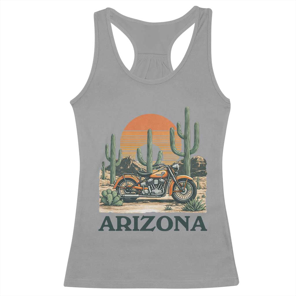 Arizona Motorcycle Racerback Tank Top Vintage Desert Highway Rider Gift