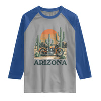 Arizona Motorcycle Raglan Shirt Vintage Desert Highway Rider Gift