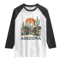 Arizona Motorcycle Raglan Shirt Vintage Desert Highway Rider Gift