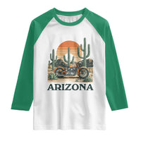 Arizona Motorcycle Raglan Shirt Vintage Desert Highway Rider Gift