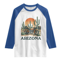 Arizona Motorcycle Raglan Shirt Vintage Desert Highway Rider Gift