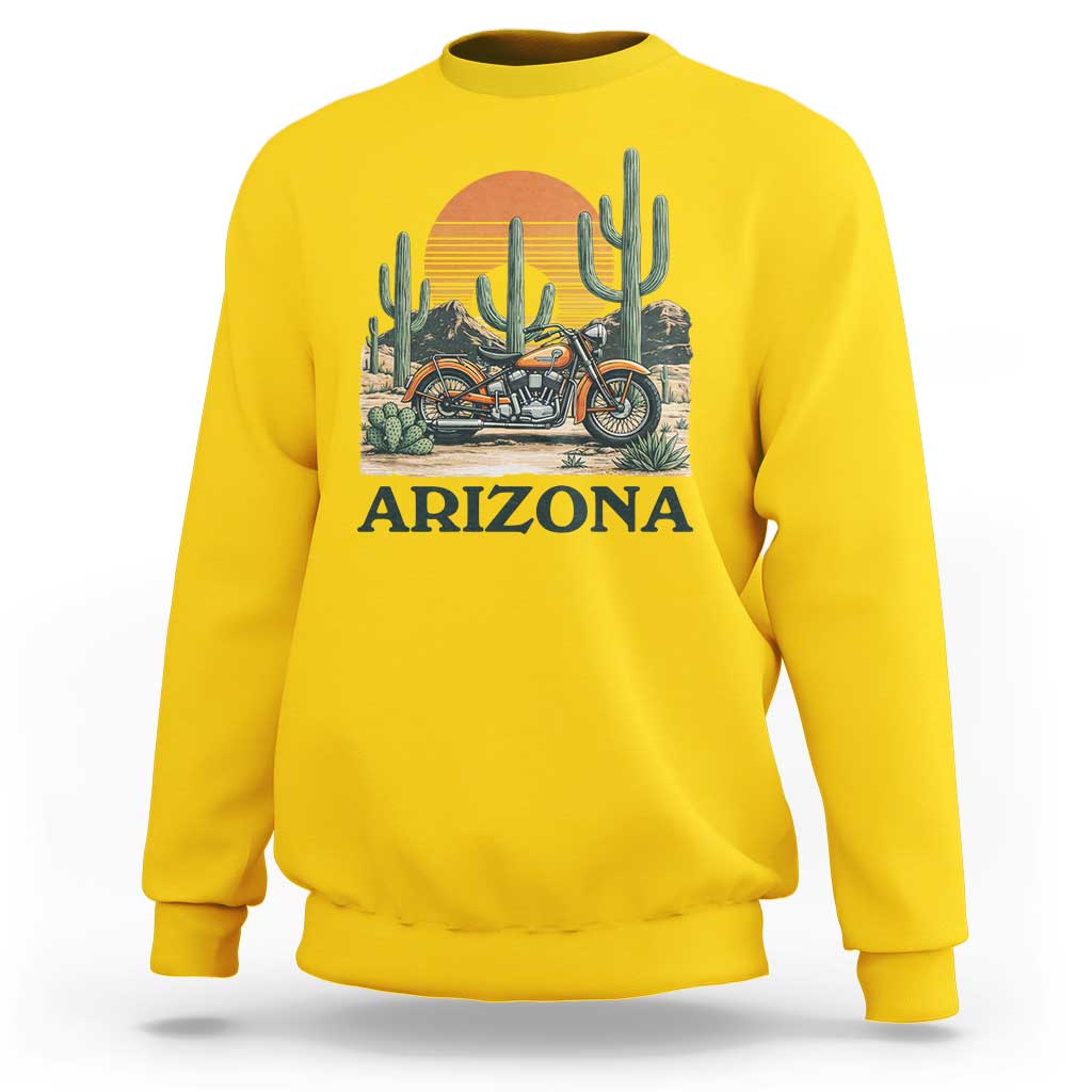 Arizona Motorcycle Sweatshirt Vintage Desert Highway Rider Gift