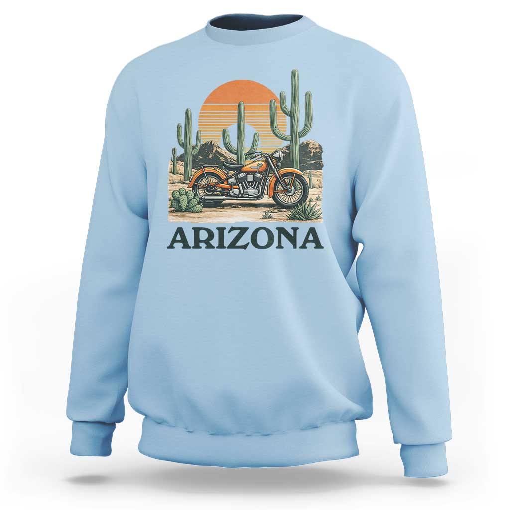 Arizona Motorcycle Sweatshirt Vintage Desert Highway Rider Gift