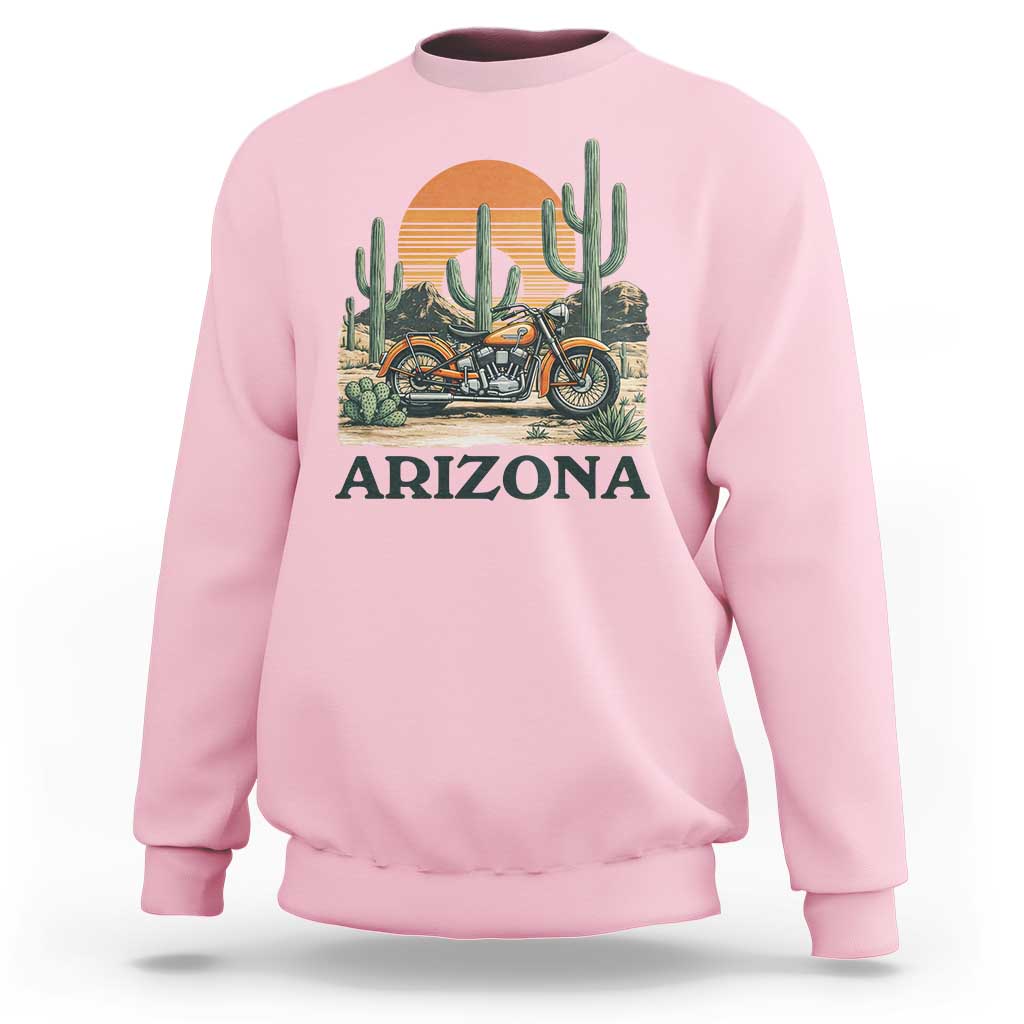 Arizona Motorcycle Sweatshirt Vintage Desert Highway Rider Gift