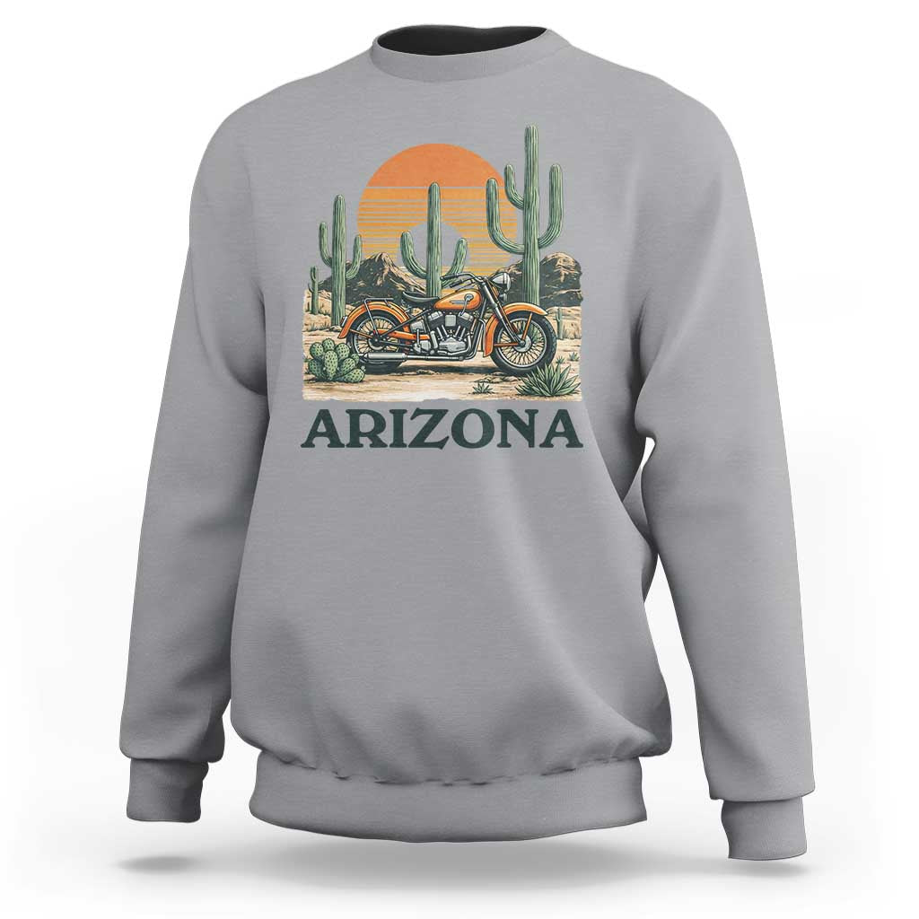 Arizona Motorcycle Sweatshirt Vintage Desert Highway Rider Gift