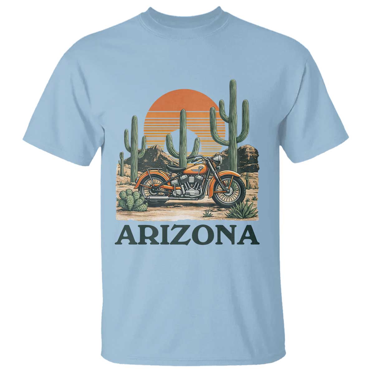 Arizona Motorcycle T Shirt Vintage Desert Highway Rider Gift