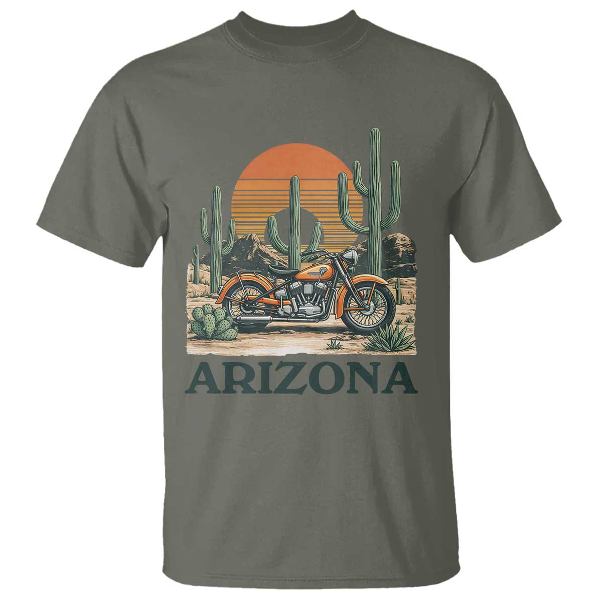 Arizona Motorcycle T Shirt Vintage Desert Highway Rider Gift