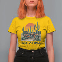 Arizona Motorcycle T Shirt For Women Vintage Desert Highway Rider Gift