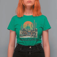 Arizona Motorcycle T Shirt For Women Vintage Desert Highway Rider Gift