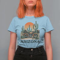Arizona Motorcycle T Shirt For Women Vintage Desert Highway Rider Gift