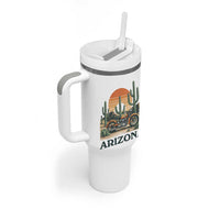 Arizona Motorcycle Tumbler With Handle Vintage Desert Highway Rider Gift