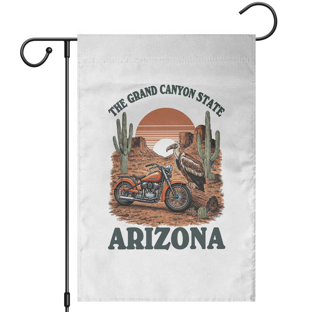 Vintage Arizona Motorcycle Rider Garden Flag Desert Cactus Grand Canyon State