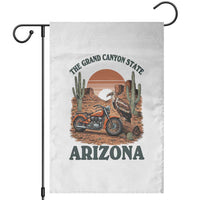 Vintage Arizona Motorcycle Rider Garden Flag Desert Cactus Grand Canyon State