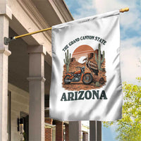 Vintage Arizona Motorcycle Rider Garden Flag Desert Cactus Grand Canyon State