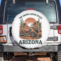 Vintage Arizona Motorcycle Rider Spare Tire Cover Desert Cactus Grand Canyon State