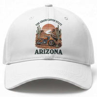 Vintage Arizona Motorcycle Rider Baseball Cap Desert Cactus Grand Canyon State