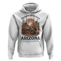 Vintage Arizona Motorcycle Rider Hoodie Desert Cactus Grand Canyon State
