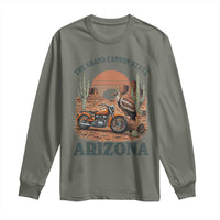 Vintage Arizona Motorcycle Rider Long Sleeve Shirt Desert Cactus Grand Canyon State