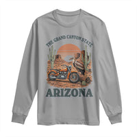 Vintage Arizona Motorcycle Rider Long Sleeve Shirt Desert Cactus Grand Canyon State