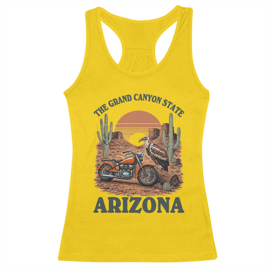 Vintage Arizona Motorcycle Rider Racerback Tank Top Desert Cactus Grand Canyon State