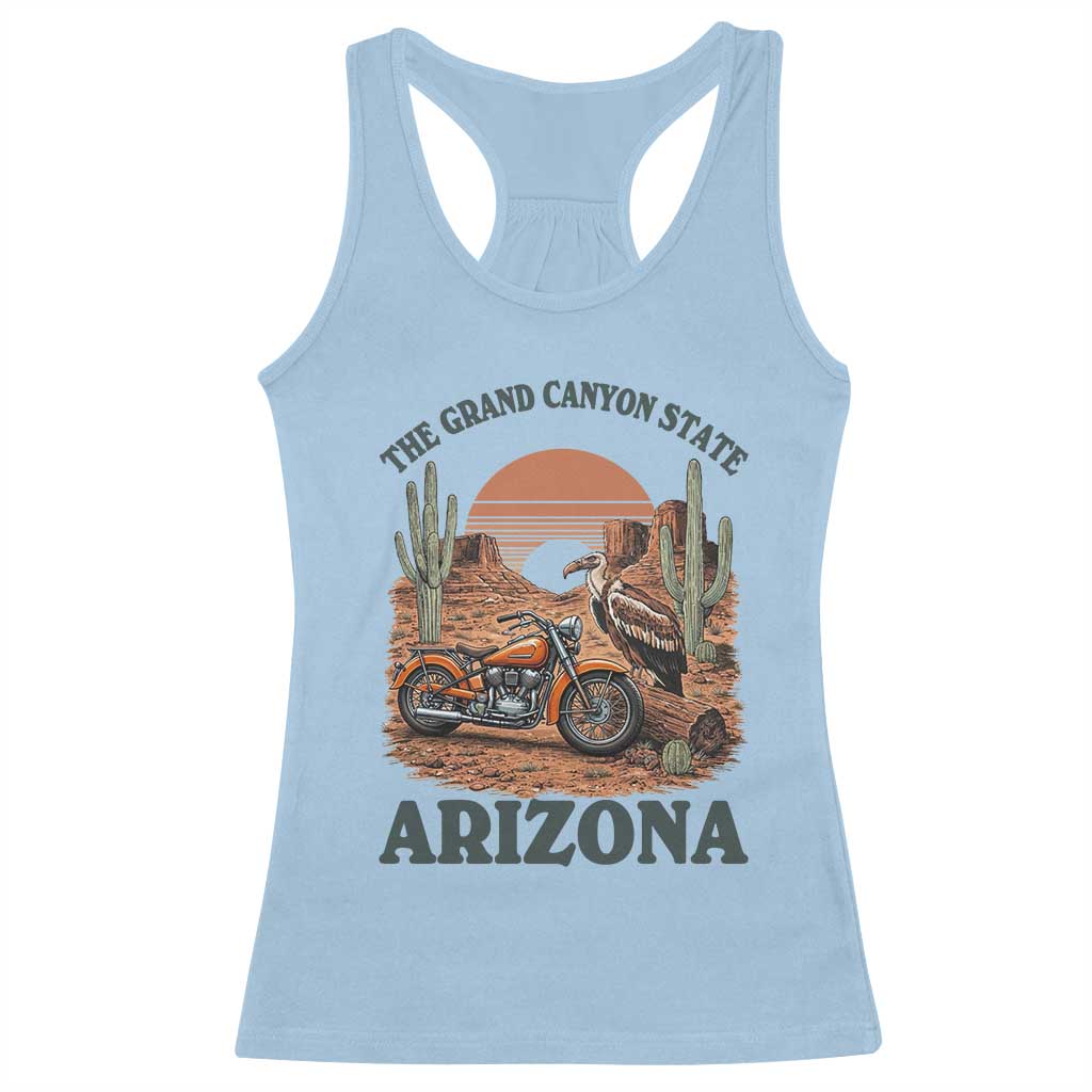 Vintage Arizona Motorcycle Rider Racerback Tank Top Desert Cactus Grand Canyon State