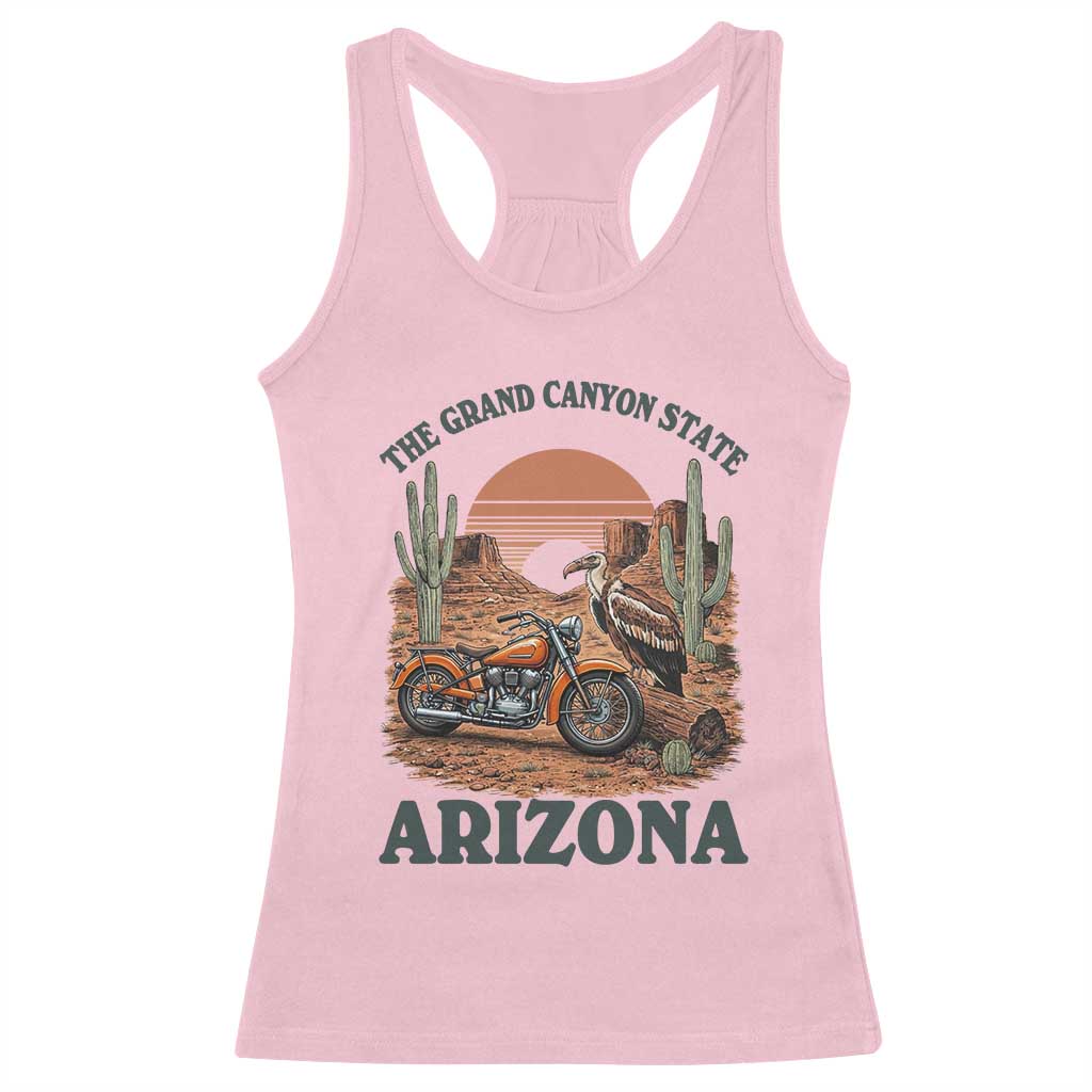 Vintage Arizona Motorcycle Rider Racerback Tank Top Desert Cactus Grand Canyon State