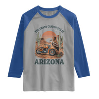 Vintage Arizona Motorcycle Rider Raglan Shirt Desert Cactus Grand Canyon State