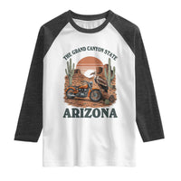 Vintage Arizona Motorcycle Rider Raglan Shirt Desert Cactus Grand Canyon State