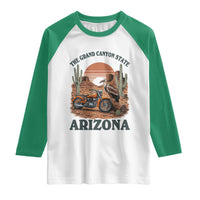 Vintage Arizona Motorcycle Rider Raglan Shirt Desert Cactus Grand Canyon State