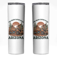 Vintage Arizona Motorcycle Rider Skinny Tumbler Desert Cactus Grand Canyon State