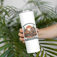 Vintage Arizona Motorcycle Rider Skinny Tumbler Desert Cactus Grand Canyon State